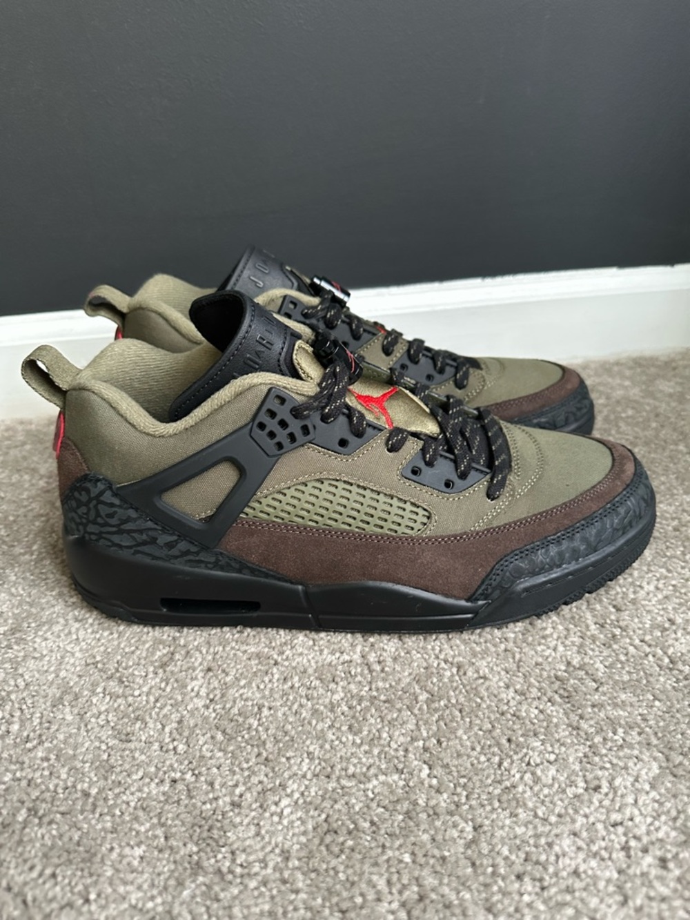 Nike Air Jordan Spizike‎ Low Medium Olive Black Men's Shoes IH1782-200